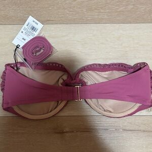 Shade & Shore Pink Bandeau Bikini Top with Detachable Strap